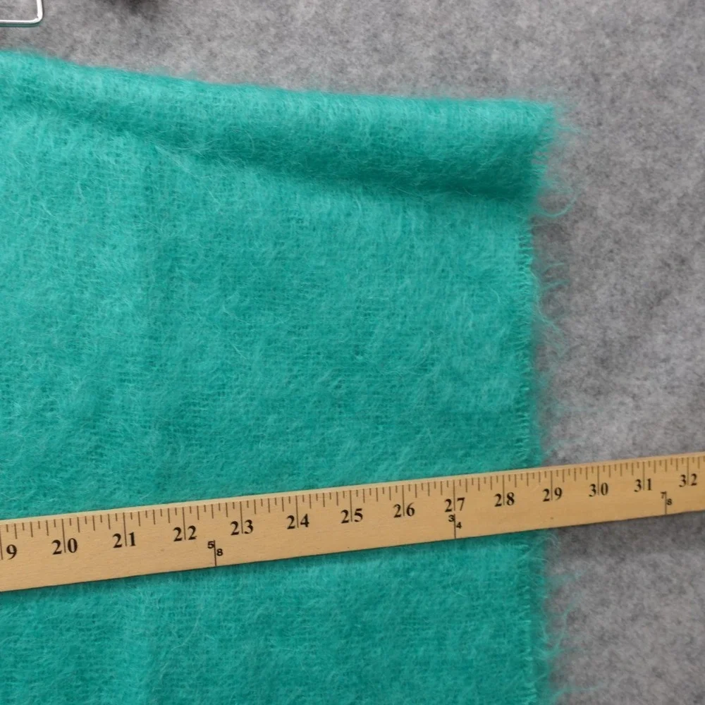 Vintage Wool Mohair Shawl Wrap Womens Blue Throw Blanket Scottish GARTMORN 28x70